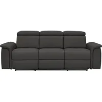 Home affaire 3-Sitzer Pareli 229cm, manuelle u. elektr. Relaxfunktion in 2 Sitzen, USB, KT-Verstellung, LED Beleuchtung, in Echtleder, Kunstleder, Web braun