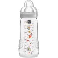 MAM Easy Active Trinkflasche 330 ml), Baby Trinkflasche inklusive MAM Sauger Größe 2 aus SkinSoft Silikon, Milchflasche mit ergonomischer Form, 4+ Monaten, Weltall