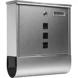 Grafner Design Wandbriefkasten Edelstahl inkl. Zeitungsrolle eckig