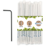 BIOZOYG Papier Trinkhalme 22cm I schwarzer Strohhalm 5mm Ø I Trinkhalm biologisch abbaubar I Party Trinkhalme für Cocktails einzeln verpackt I Papier Strohhalme flexibel 5250 Stück