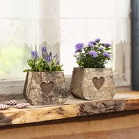 Frank Flechtwaren Birkenherz Pflanztasche 14 x 11 x 11 cm 2er Set