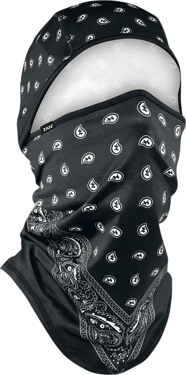 Zan Headgear SportFlex Convertible Paisley, cagoule - Noir/Blanc - Taille unique