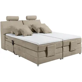 ed exciting design Boxspringbett »Palermo«, inkl. Motor, Topper, Kopfstütze und Stauraum im Kopfteil, Federkernmatratze, Schlafzimmer, Betten, Doppelbetten