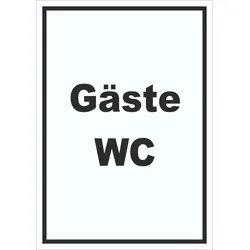 Gäste WC Schild mit Text Toilette hochkant A2 (420x594mm)