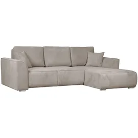OTTO home Ecksofa OTTO HOME "BEATRICE optionale Schlafsofa mit Bettkasten, B/T/H: 265/170/86 cm", grau (taupe), B:265cm H:86cm T:170cm, 100% Polyester, Sofas, Ecksofa, L-Form, wahlweise auch mit Bettfunktion und Bettkasten