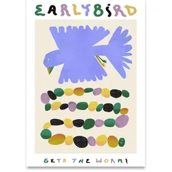 Paper Collective - Early Bird Gets The Worm Poster, 30 x 40 cm