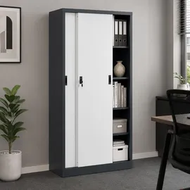 VCM Malivo Aktenschrank 80 x 180 x 40 cm schwarz