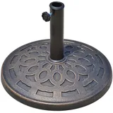 Outsunny Schirmständer Sonnenschirmfuß 14kg rund 38/48mm Harz Bronze