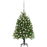 vidaXL Künstlicher Weihnachtsbaum mit LEDs Kugeln 120 cm Grün