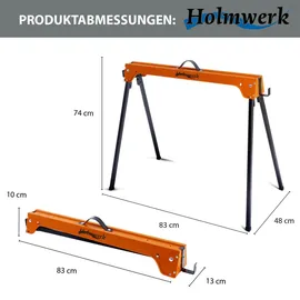 holmwerk® Arbeitsbock Metall klappbar 2er Set orange