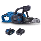 Scheppach Akku-Kettensäge C-CS254-X 20V Astsäge | Schnittlänge 20cm | Schwertlänge 25,4cm | Schnittgeschwindigkeit 6m/s | Kettenbremse & Kettenschmierung | 20V-IXES-Serie | mit 4Ah Akku & Ladegerät