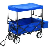 vidaXL Klappbarer Handwagen mit Sonnendach blau