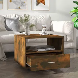 furnicato Couchtisch Räuchereiche Massivholz 55 x 55 x 40 cm