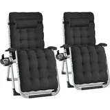 Tectake Sonnenliege Cloud 2er Set 0 x 0 x 0 cm Schwarz
