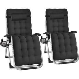 Tectake Sonnenliege Cloud 2er Set 0 x 0 x 0 cm Schwarz