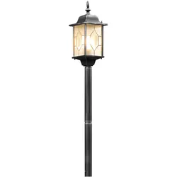 Konstsmide Wegeleuchte Milano, schwarz silber,  Acrylglas Bleikristall (7245-759)