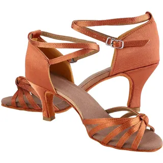 Frauen lateinische Tanzschuhe Satin sanft bequem bequem 7 cm Fersenhöhe professionelle Ballsaal Salsa Praxis Performance Hochzeitstanz Schuhe (39) - 39 EU
