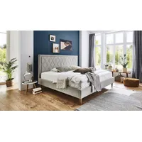 Atlantic Home Collection Polsterbett »Paulin«, mit gestepptem Kopfteil beige