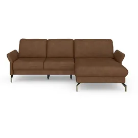 sit&more Ecksofa SIT & MORE "Fashion L-Form", braun (cognac), B:253cm H:84cm T:165cm, Sofas, Ecksofa, wahlweise mit Kopfteilverstellung, Vorziehsitz, motorisch, Nickelfüße
