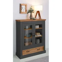 Home Affaire Vitrine »Selma Highboard«, aus massivem Kiefernholz, mit