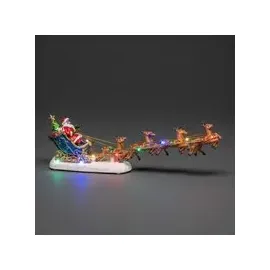 Konstsmide LED-Szene Weihnachtsmann im Schlitten mit Rentieren 10 LEDs Bunt