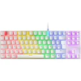 Mars Gaming MK80 Weiß, Mechanische Gaming Tastatur TKL FRGB, Antighosting, Switch Mechanischer Braun, Französisch Sprache