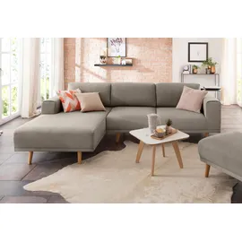 Home Affaire Ecksofa »Lasse L-Form« im scandinavischen Stil mit Holzfüßen braun