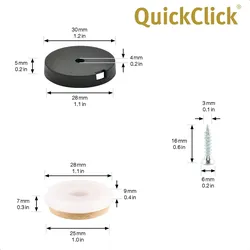WAGNER QuickClick® Filzgleiter SYNO - zum Schrauben, 4x Basis & Schraube & Einsatz Ø 30 mm, DE Ware - 16782500