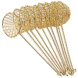 JADE TEMPLE 17059 Fondue-Sieb aus geflochtenem Edelstahl in Gold, 18/8