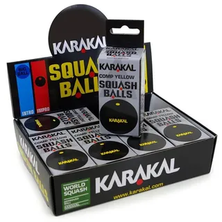 Karakal Squashball (1 gelber Punkt, langsam) schwarz - 2 Stück
