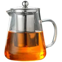 Teekanne Glas, Edelstahlsieb Infuser Borosilikatglas Teeservice, Glas Teekanne Klare Teekanne Infuser Glasteekanne mit Siebeinsatz für Losen Tee und BlüHenden Spülmaschinenfest 1300ml