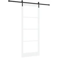 vidaXL Schiebetür ORKDAL Weiß 93 x 232 cm Massivholz Kiefer und Glas 3331984