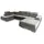 masseno Wohnlandschaft Velours 3-Sitzer Grau