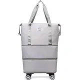 Gepäcktaschen Reisetasche, Trocken Und Nass Getrennt Mit Rollen - Grau