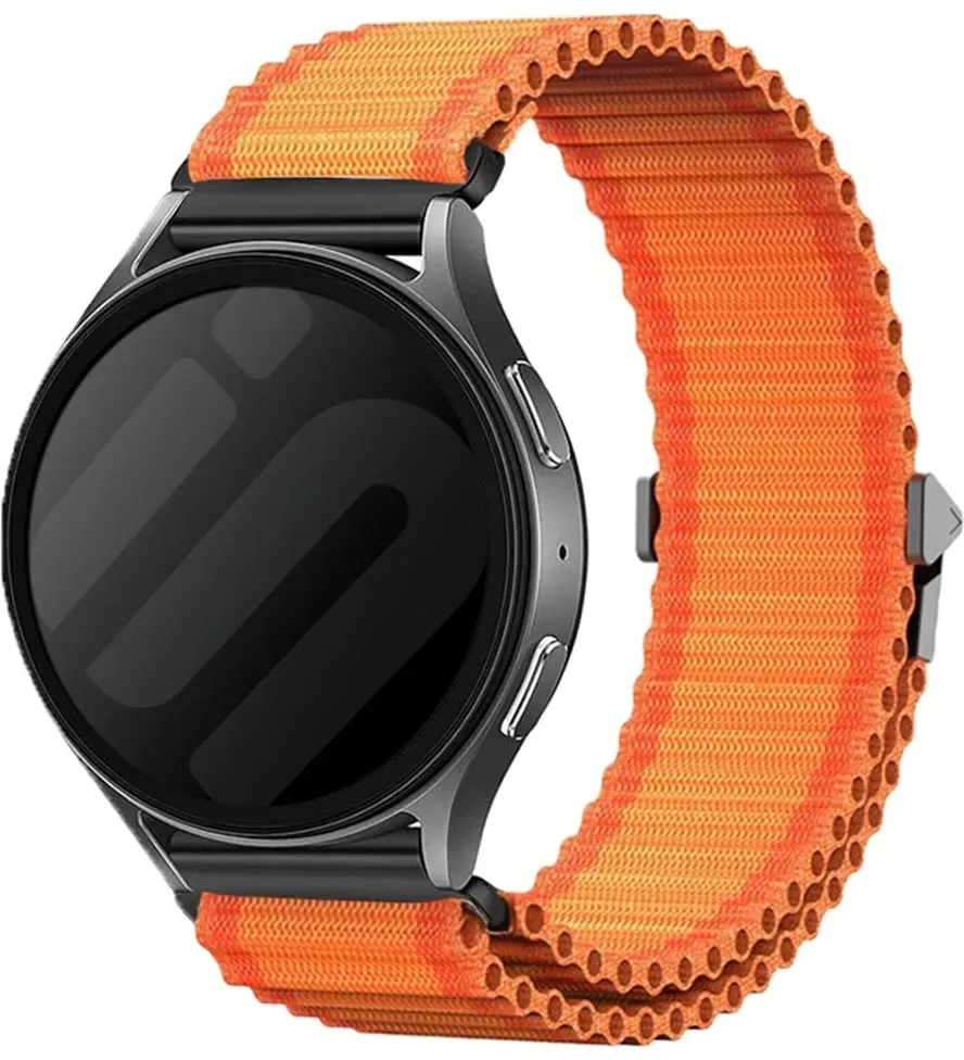 Strap-it TicWatch (22mm) Armband Nylon für TicWatch  - Orange - Clip Verschluss