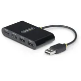 Startech StarTech.com 4-Port USB 2.0 Hub, USB Bus Powered, Small Travel Mini USB Hub USB Adapter/Verteiler, Mobiler USB Splitter Multi-Port Portable Hub 480Mbps, Overcurrent Protection (OCP) - hub - 4 Port, mobil