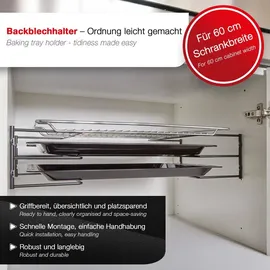 SOTech Backblechhalter für 3 Backbleche 364 x 140 x 125 mm Schwarz Chrom
