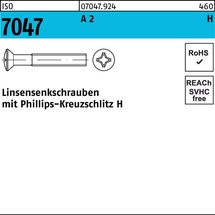 Industrial Quality Supplies ISO 7047 Form C LinsenSenkkopfschraube M4x12 Edelstahl A2 blank PH