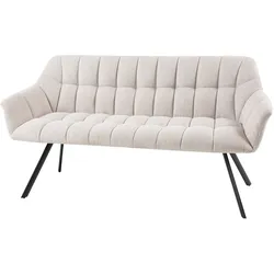 riess-ambiente Sitzbank PAPILLON - 165cm champagner beige mit Lehnen schwarzes Metallgestell Esszimmer