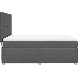vidaXL Boxspringbett 140 x 200 cm Dunkelgrau