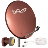 Schwaiger 9741 SAT-Anlage Satelliten-Set Satellitenschüssel Single-LNB Koaxialkabel 10m digital
