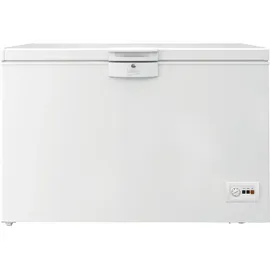 Beko HSM27050 Gefriertruhe, Kühltruhe, 284 l Nutzvolumen, 2 Gefriergutkörbe, Temperaturalarm, abschließbar, LED-Anzeigesystem, Innenbeleuchtung, 36 db(A), Transportrollen, Weiß