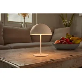 NORTHPOINT LED Metall Akku Tischlampe in Pilzform 28cm hoch Touch-Schalter Outdoor Lampenschirm Terassenleuchte Beige,