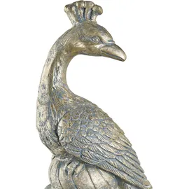 Beliani Gartenfigur Haarby Pfau Gold