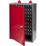 Kreher Werkstattschrank BZW. Schlüsselschrank aus Metall mit verschließbarer Tür, einem Einlegeboden, Einer Lochwand sowie kratzfester Oberfläche, Maße B 40 x H 60 x T 19 cm