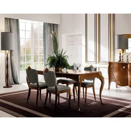 aea Tisch Echtes Holz Klassische Barock Antik Stil Esstisch Tische Echtes Holz Neu - Braun