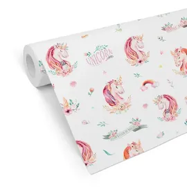 wall-art Mustertapete Kinderzimmer Vliestapete 0,48 m x 5,28 m Rosa/Mehrfarbig