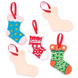 Weihnachtsdeko Socke aus Keramik (pro Set 5) Bastelaktivitäten zu Weihnachten