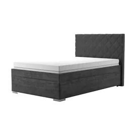 Möbel Kraft Polsterbett 131 x 117 cm Schwarz