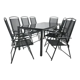 VCM 9-tlg Gartenmöbel Set Sitzgruppe Tisch, Stühle Tisch Maße cm B. 190 H. 76